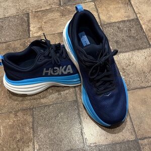 Hoka Bondi 8 Men's Dark Blue and Light Blue Athletic Shoes